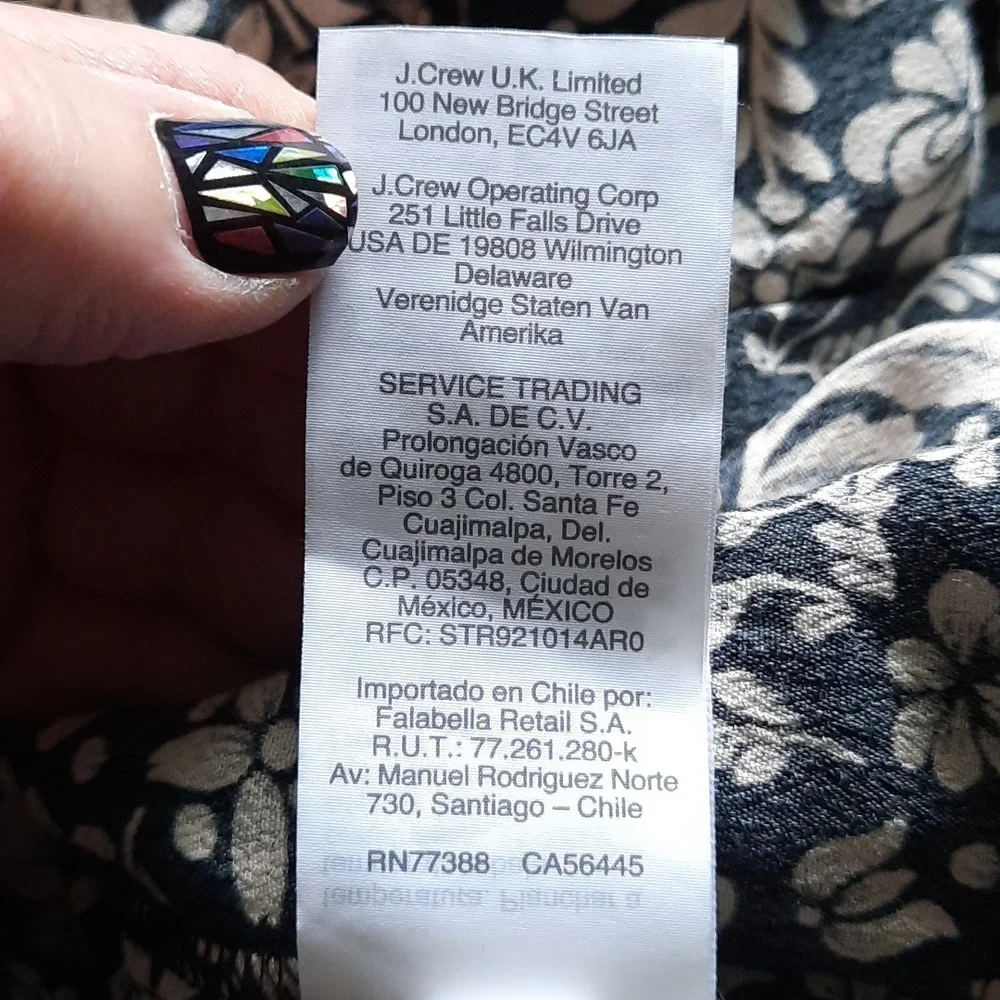 J.Crew Re-Imagine Black and White Floral Inseam Pockets Ruffle Collar Dress XS
